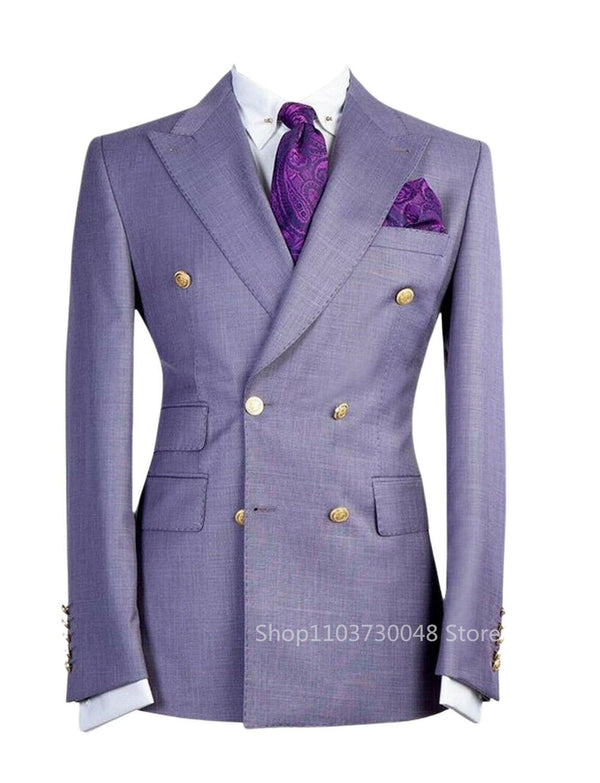 Elegant Slim Fit Double Breasted Blazer for Men - Perfect for Weddings and Corporate Events